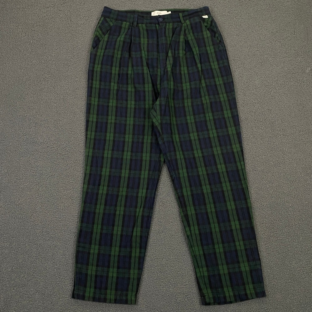 Tiny Big Sister Pant size 42, 10-14 Tartan Plaid Flannel Pleated Dark Academia